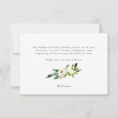 Eenvoudig Elegant White Floral Family Death Dank j Bedankkaart (Achterkant)