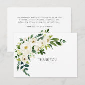 Eenvoudig Elegant White Floral Family Death Dank j Bedankkaart (Voorkant / Achterkant)