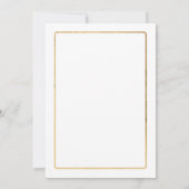 Eenvoudig Elegant White Gold Border Monogram Wedde Kaart (Achterkant)