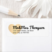 Eenvoudig Elegant White Gold Heart Weddenlabel Etiket (Insitu)
