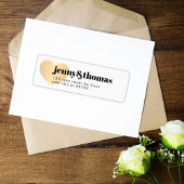 Eenvoudig Elegant White Gold Heart Weddenlabel Etiket