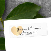 Eenvoudig Elegant White Gold Heart Weddenlabel Etiket