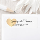 Eenvoudig Elegant White Gold Heart Weddenlabel Etiket (Insitu)