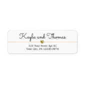 Eenvoudig Elegant White Gold Heart Weddenlabel Etiket (Voorkant)