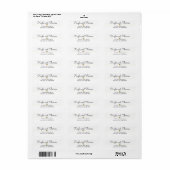 Eenvoudig Elegant White Gold Heart Weddenlabel Etiket (Full Sheet)