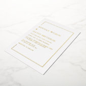 Eenvoudig Elegant White Gold Wedding Folie Uitnodiging (Gedraaid)