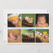 Eenvoudig Elegant White | Grauwe blauwe fotocollag Aankondiging (Achterkant)