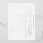 Eenvoudig Elegant White Silver Rehearsal Dinner Folie Uitnodiging (Voorkant)