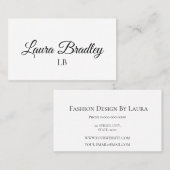 Eenvoudig Elegant White Visitekaartje (Voorkant / Achterkant)