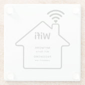 Eenvoudig Elegant WiFi-netwerk Wachtwoord Info Hot Glazen Onderzetter (Achterkant)
