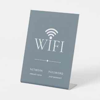 Eenvoudig Elegant WiFi Netwerk Wachtwoord Stof Bla Reclamebord Met Voetstuk