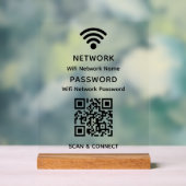 Eenvoudig elegant WiFi QR-codenetwerkwachtwoord Acryl Bord (Neutraal)