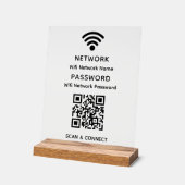 Eenvoudig elegant WiFi QR-codenetwerkwachtwoord Acryl Bord (Hoek)