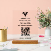 Eenvoudig elegant WiFi QR-codenetwerkwachtwoord Acryl Bord (Huwelijk)