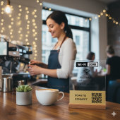 Eenvoudig elegant WiFi QR-codenetwerkwachtwoord Acryl Bord