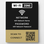 Eenvoudig elegant WiFi QR-codenetwerkwachtwoord Fotoplaat (Voorkant)