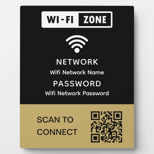 Eenvoudig elegant WiFi QR-codenetwerkwachtwoord Fotoplaat (Voorkant)