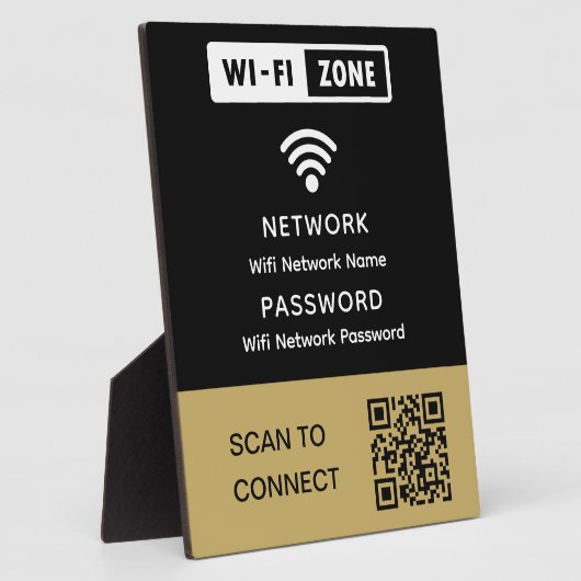 Eenvoudig elegant WiFi QR-codenetwerkwachtwoord Fotoplaat (Zijkant)