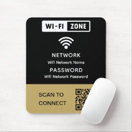 Eenvoudig elegant WiFi QR-codenetwerkwachtwoord Muismat