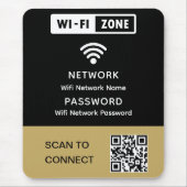 Eenvoudig elegant WiFi QR-codenetwerkwachtwoord Muismat (Voorkant)