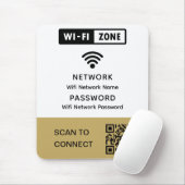 Eenvoudig elegant WiFi QR-codenetwerkwachtwoord Muismat (Met muis)