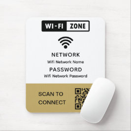 Eenvoudig elegant WiFi QR-codenetwerkwachtwoord Muismat