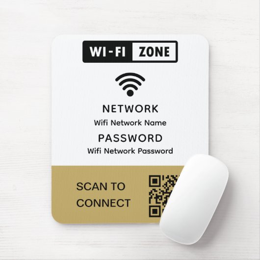 Eenvoudig elegant WiFi QR-codenetwerkwachtwoord Muismat (Met muis)