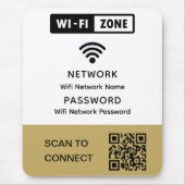 Eenvoudig elegant WiFi QR-codenetwerkwachtwoord Muismat (Voorkant)