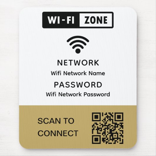 Eenvoudig elegant WiFi QR-codenetwerkwachtwoord Muismat (Voorkant)