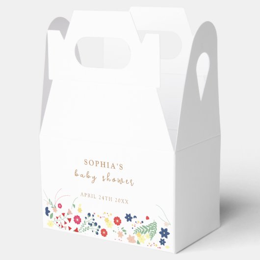 Eenvoudig Elegant Wildflower Baby shower Bedankdoosjes (Geopend)