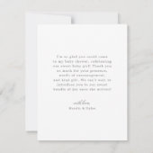 Eenvoudig Elegant Wildflower Rabbit Baby shower Bedankkaart (Achterkant)