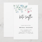 Eenvoudig Elegant Wildflowers Vrijgezellenfeest Kaart (Voorkant / Achterkant)