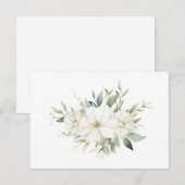 Eenvoudig Elegant Wit Bloemen Boeket Flat Notitiekaartje (Voorkant / Achterkant)