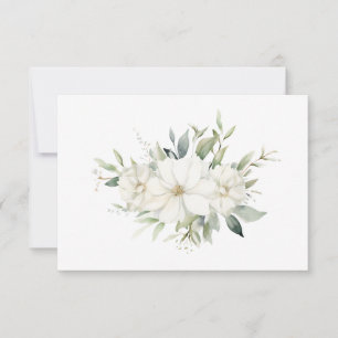 Eenvoudig Elegant Wit Bloemen Boeket Flat Notitiekaartje