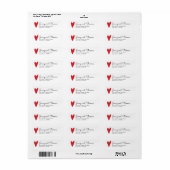 Eenvoudig Elegant Wit Boho Rood Hart Trouwen Etiket (Full Sheet)