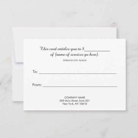 Eenvoudig Elegant Wit Bokeh Cadeaubon (Achterkant)