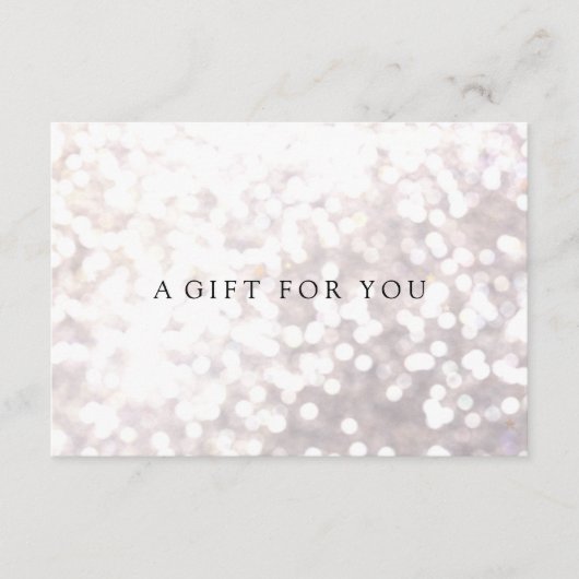 Eenvoudig Elegant Wit Bokeh Cadeaubon (Voorkant)