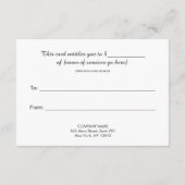 Eenvoudig Elegant Wit Bokeh Cadeaubon (Achterkant)