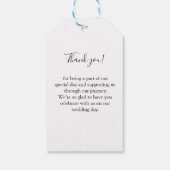 Eenvoudig, elegant, wit, bruiloft cadeaulabel (Achterkant)