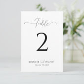 Eenvoudig Elegant wit bruiloft Tafelnummer (Staand voorkant)