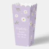 Eenvoudig Elegant Wit Daisies Baby shower Bedankdoosjes (Achterkant)