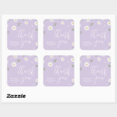 Eenvoudig Elegant Wit Daisies Baby shower dank u Vierkante Sticker (Vel)