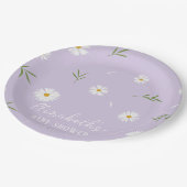 Eenvoudig Elegant Wit Daisies Baby shower Papieren Bordje (Gekanteld)