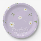 Eenvoudig Elegant Wit Daisies Baby shower Papieren Bordje (Voorkant)