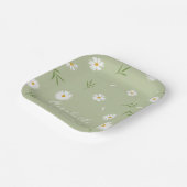 Eenvoudig Elegant Wit Daisies Baby shower Papieren Bordje (Gebogen)