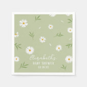 Eenvoudig Elegant Wit Daisies Baby shower Servet (Voorkant)