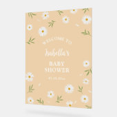 Eenvoudig Elegant Wit Daisies Baby shower Welkom Acryl Bord (Hoek)