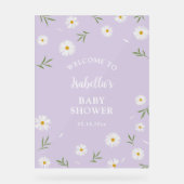Eenvoudig Elegant Wit Daisies Baby shower Welkom Acryl Bord (Voorkant)