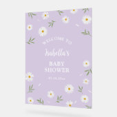 Eenvoudig Elegant Wit Daisies Baby shower Welkom Acryl Bord (Hoek)