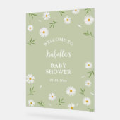Eenvoudig Elegant Wit Daisies Baby shower Welkom Acryl Bord (Hoek)